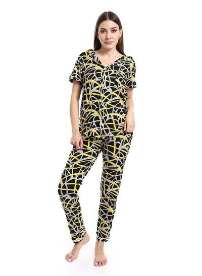 Buy Women Pajama Set With Pants And Button Design in Egypt