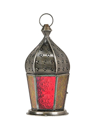 Buy HilalFul Arabian Antique Red And Blue Glass Decorative Candle Holder Lantern | For Home Decor in Eid, Ramadan, Wedding | Living Room, Bedroom, Indoor, Outdoor Decoration | Islamic Themed | Moroccan in UAE