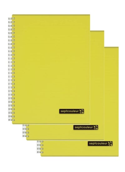 Buy 3-Piece Septcouleur Notebook A5 Size Yellow in UAE