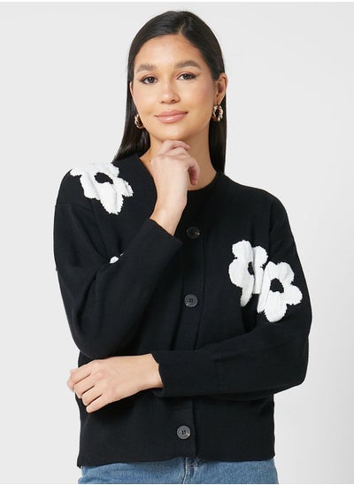 Buy Two Tone Flower Printed Cardigan in UAE