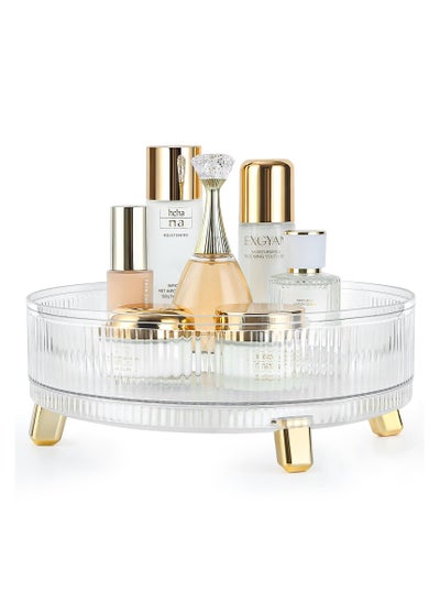 Buy Makeup Perfume Organize 360° Rotating Lazy Susan Storage Trayr Large Capacity Cosmetic Storage Display Case for Countertop Bedroom Bathroom and Kitchen(11.02''×11.02''×4.33'') in Saudi Arabia