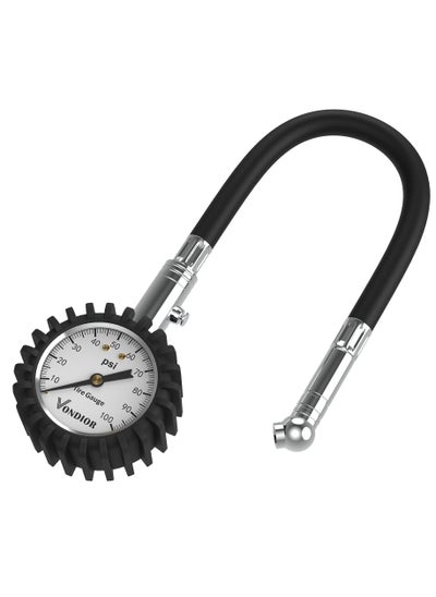 اشتري Tire Gauge - (0-100 PSI) Heavy Duty Tire Pressure Gauge. Certified ANSI Accurate with LLarge Easy to Read Glow Dial, Low to High Air Pressure Tire Gauge for RV, Bicycles, Cars, Trucks في السعودية