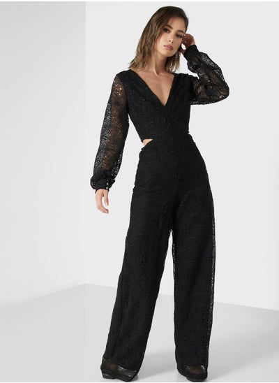 Buy Wide Leg Lace Jumpsuit in UAE