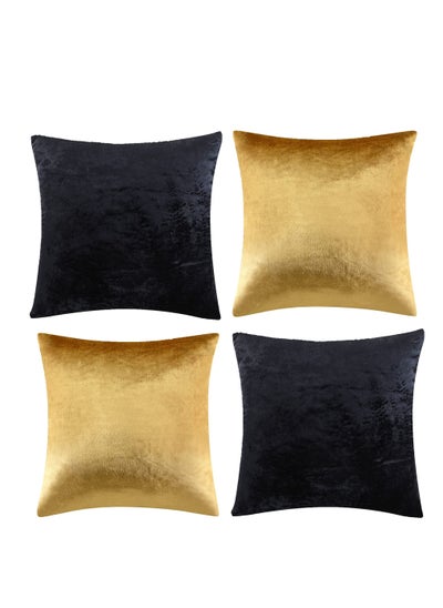 اشتري Set of 4 Square Velvet Cushion Covers Throw Pillow Cover Protector Cushion Covers Pillowcase Home Decor Decorations for Sofa Couch Bed Chair Car في الامارات