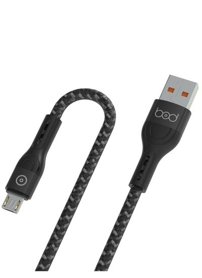 Buy Original Micro USB cable for Samsung, Huawei, Oppo, Xiaomi and Android mobile phones, 120cm long, black in Saudi Arabia