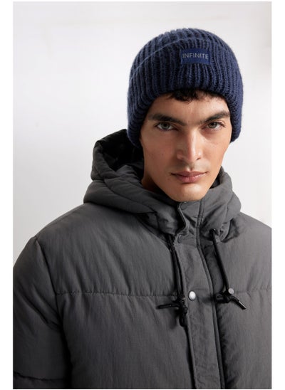 اشتري Men Woven Label Beanie Winter Indigo Hat في مصر