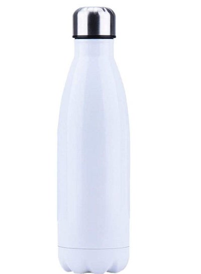 Buy Vacuum Insulated Stainless Steel Water Bottle Sport Water Bottle Leak-Proof Double Wall Cola Shape Bottle Keep Drinks Hot & Cold - 500 ml  White in UAE