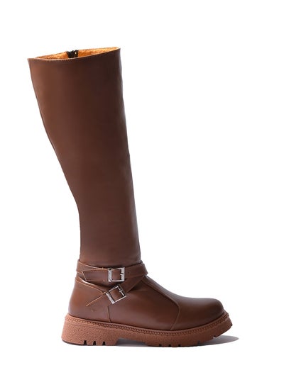 Buy Knee-High LB-25 Leather - Brown in Egypt