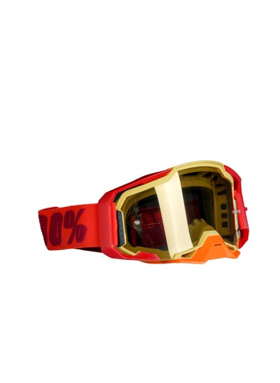 Buy pair of Dustproof Dirt Bike Off Road Racing Goggle for Men and women Orange Frame in UAE