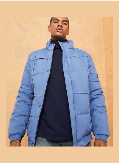 Buy Quilted Panel High Neck Lined Jacket in Saudi Arabia