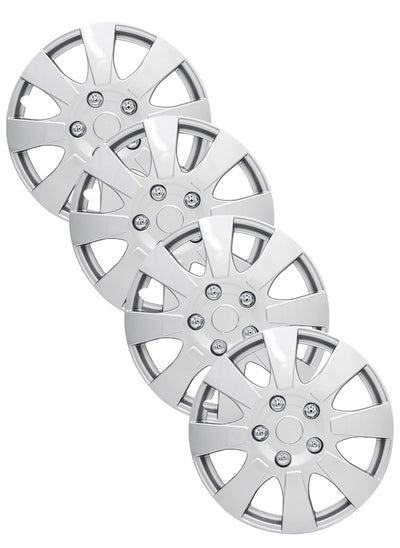 Buy EMTC Taiwan Wheel Cover Pack of 4 | 13" Inch | EM-3137 Silver Universal Nested Style in UAE