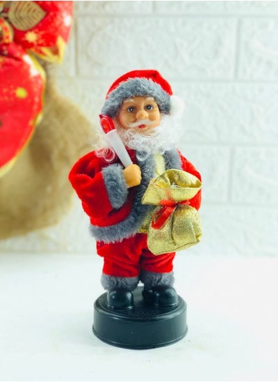 Buy Musical Animatronic Santa Claus Figurine Decorations, Fun Gift, Doll, Toy, Table Decor, Festival, Red and White in Egypt