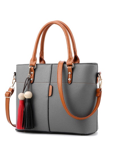 Large Capacity Shoulder Bag,Ladies Fashion Handbag,Lychee Grain  Leather,Hardware Hanging Buckle With Tassel Decoration,A Suitable Gift For  Female Friends price in Saudi Arabia, Noon Saudi Arabia