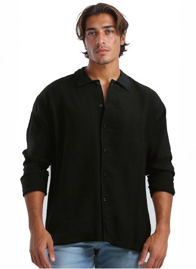 Buy Full Buttons Long Sleeves Casual Black Shirt in Egypt