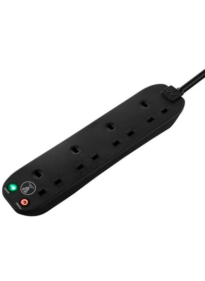 Buy Masterplug Four Socket Power Surge Protected Extension Lead, 2 Meters, Black, 2 Years Warranty, 75 years old British Brand in UAE