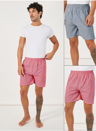 Buy Pack of 2 - Checked Assorted Woven Boxers in Saudi Arabia