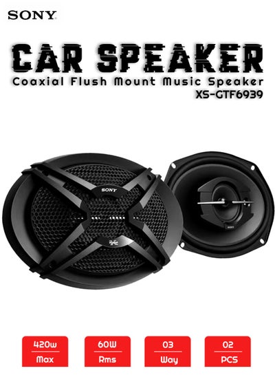 اشتري Xplod Car Speaker Music Speaker 3 Way 60W/420W Max 6x9" Coaxial Flush Mount 2 Pcs Set SONY XSGTF6939 في السعودية