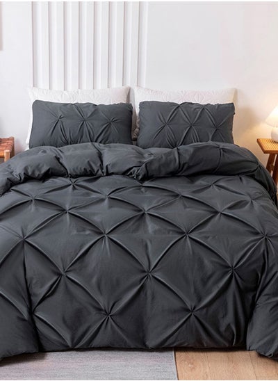 Buy Black Patterned King Bedding Set 220X240Cm in UAE