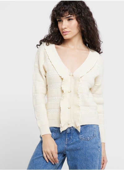 Buy Ruffle Front Cardigan in Saudi Arabia