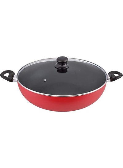 Buy Non Stick Deep Wok Pan With Cover 34 Cm. in Saudi Arabia