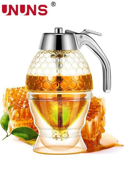 Buy Honey Dispenser Clear,No Drip Honey Dispenser With Stand And Honeycomb Design,200ML Maple Syrup Dspenser Bottle,Suitable For Maple Syrup And Olive Oil Other Diluted Liquids in Saudi Arabia