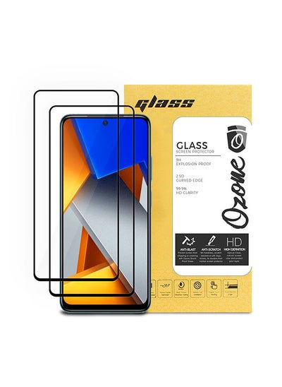 Buy Tempered Glass Screen Protector for Poco M4 Pro 9H Hardness Full HD Coverage Touch Sensitive Screen Guard (Pack of 2) in UAE