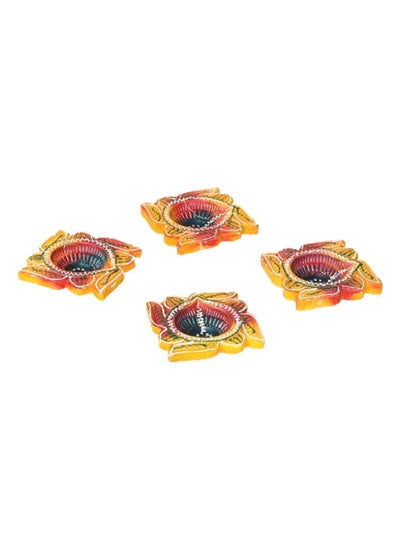 Buy Saira Clay Diya, Multicolour - Set of 4 in UAE