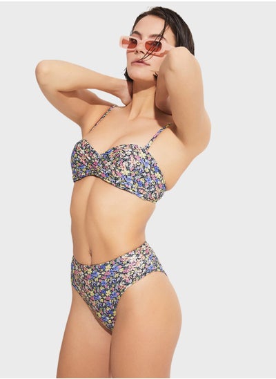 Buy Floral Print Bikini Top & Bottom Set in UAE