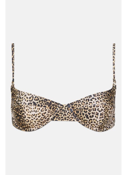 اشتري Women Animal Printed Non-Padded Bikini Top, Black Combo في الامارات