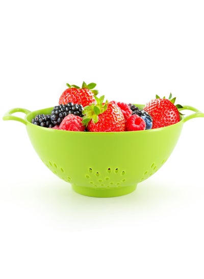 Buy 2 PCS Plastic Deep Colander, Plastic Drainer Basket With Dual Handles, Dishwasher Safe, Suitable for Pasta, Spaghetti, Berry, Veggies, Fruits, Noodles, Salads (Green） in Saudi Arabia