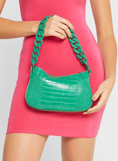 Buy Croc Effect Tonal Chain Shoulder Bag in Saudi Arabia