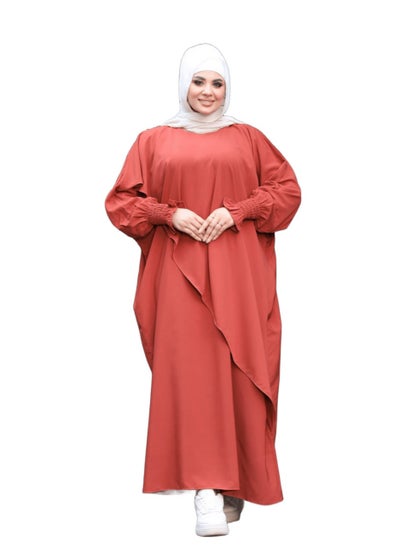 Buy mulhafuh with a niqab, made of royal crepe, one size, can be worn up to 120 kilos for women in Egypt