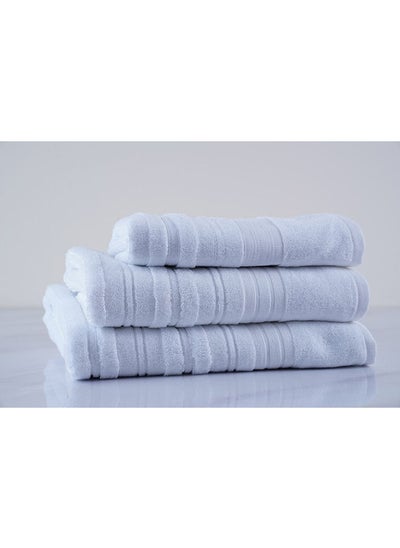 Buy Hampton Textured Bath Towel White 70x140cm in UAE