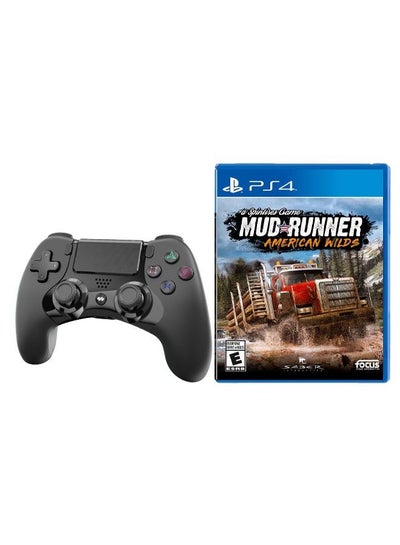 اشتري لعبة الفيديو "Mud Runner American Wild" (إصدار عالمي) - سباق - بلايستيشن 4 (PS4) مع ذراع تحكم لاسلكي بلايستيشن 4 أسود في السعودية