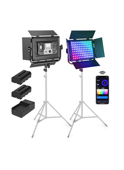 Buy Padom RGB Led Video fill Light kit ,rechargeable and plug-powered , Photography Lighting Led Panel, For Vloggers,Studio, YouTube and Product photography, Adjustable color temperature and brightness in UAE