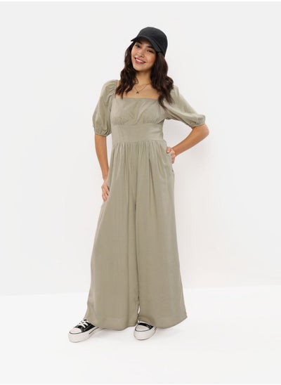 اشتري Puff Sleeve Wide Leg Jumpsuit في الامارات