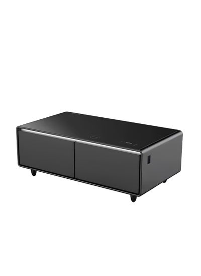 Buy Smart Minibar Coffee Table with Built-In Wireless Charger, Fridge, Bluetooth Music System, And USB Charger - Modern And Multi-Functional-BLACK in UAE