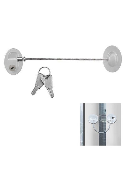اشتري Safety Door Locks With 2 Keys For Cupboard Cabinets Fridge & Freezers Child Security Locks Childproof Your House With Adhesive Residuefree (White) في الامارات