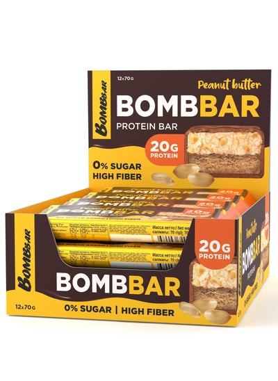 Buy Protein Bar with Peanut Butter High Fiber 12x70g in UAE