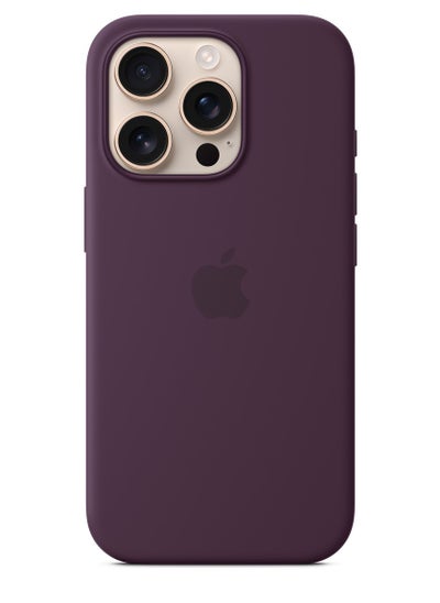 Buy iPhone 16 Pro Silicone Case with MagSafe | Premium Shockproof, Soft Touch, Durable Protection | Stylish Colors | MagSafe Compatible iPhone Case | Plum in UAE