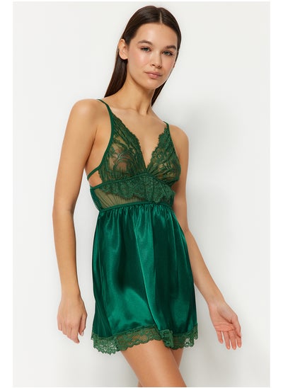 Buy Green Satin Lace Detailed Babydoll THMSS22LL0001 in Egypt