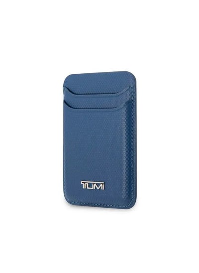 Buy Tumi Magsafe Card Wallet Holder With Embossed Balistic Pattern, Easy Snap-On, Strong & Powerful Magnets, Premium Quality, Compatible with Most iPhone Devices - Blue in UAE