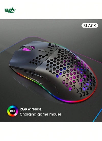 Buy HXSJ HXSJ Wireless Mouse ,2.4G Built-In ,Rechargeable Battery ,RGB Lighting Cellular Design, USB Plug 3600dpi in UAE