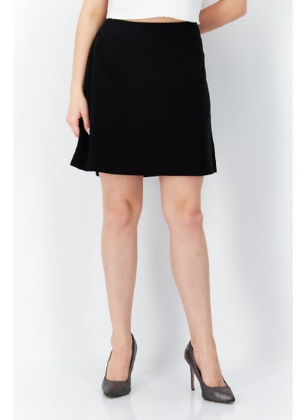 اشتري Women Plain Pull On Mini Skirts, Black في الامارات