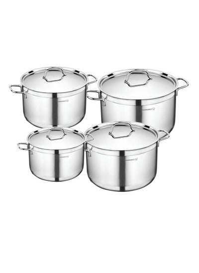 Buy Korkmaz Alfa steel pots, 8 pieces in Saudi Arabia