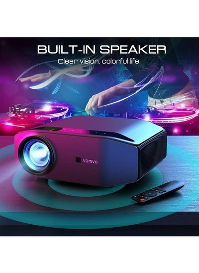 اشتري HD Projector for Movies, vamvo Home Theater Video Projector, native 1080P Full HD Video Projector Compatible with Fire TV Stick, PS4, HDMI, VGA, AV and USB, for Home Cinema & Outdoor Movies في الامارات