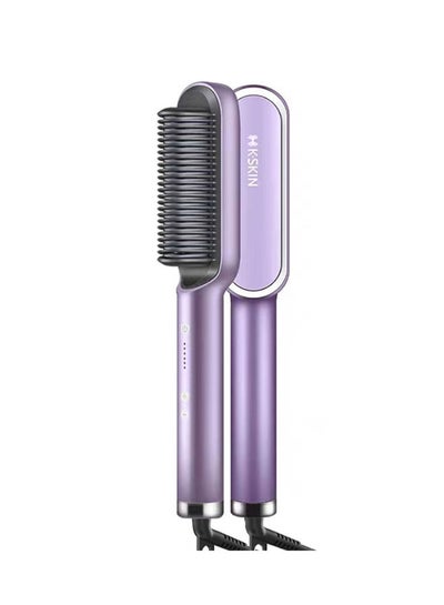 Buy KSKIN Hair Straightener Brush Hair Straightening Iron with Built-in Comb, 20s Fast Heating 5 Gears Settings Anti-Scald Perfect for Professional Salon at Home Purple in UAE