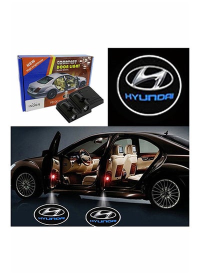 Buy 2-Piece LED Car Door Hyundai Logo Projector Shadow Light Set in UAE