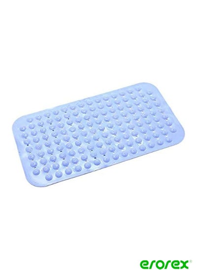 اشتري Bathtub Shower Bath Mat Non Slip Mildew Resistant Anti Bacterial Machine Washable 71 x 38cm Thousands of Massage Points Blue في السعودية