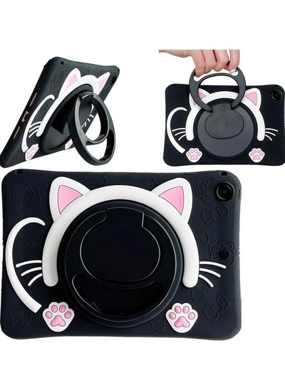 Buy Case Compatible with Samsung Galaxy Tab A9 Plus 11 Inch 2023 Cover, Cute Cat Kids Case with 360° Rotating Handle Kickstand Shockproof Rugged Kids Friendly Tablet (Black) in Saudi Arabia